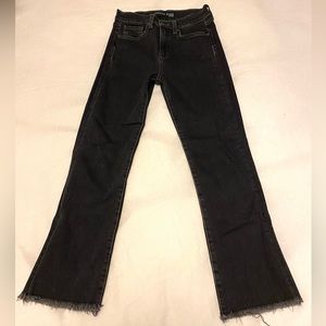 Veronica beard Carly kick flare high rise jeans with raw hem size 26